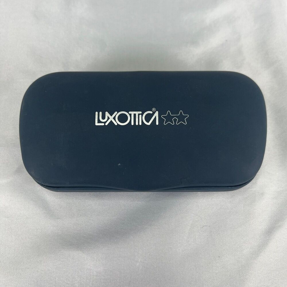 luxottica Eyeglasses Case Only Hardcase Clamshell Navy Blue Vintage
